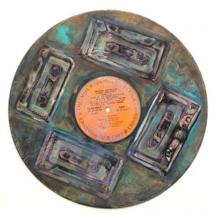 vinyl record mandala ~ acrylic on vinyl ~ Sara Roizen